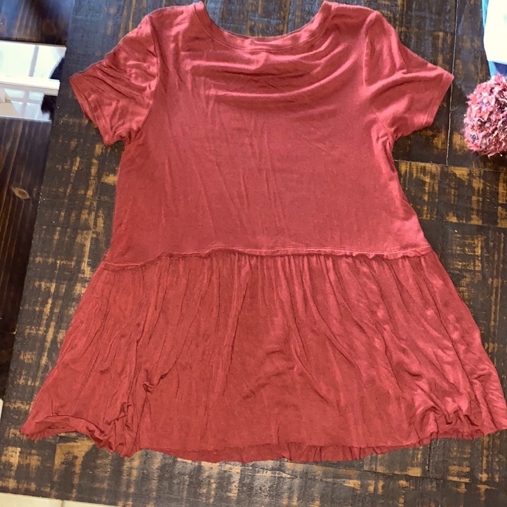Rust Ruffled Top